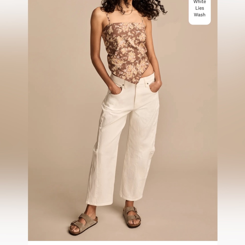 Barrel Stretch ECRU Long Jeans